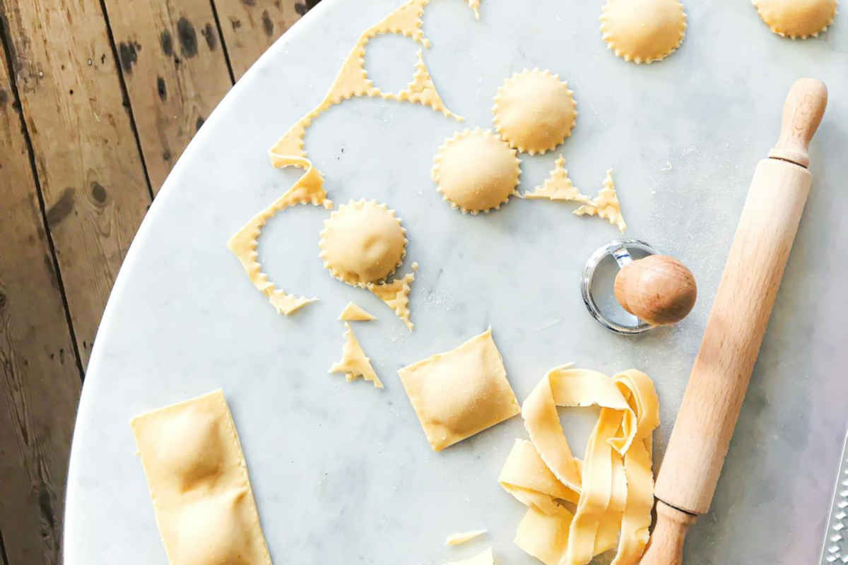 Ravioli freschi appena preparati