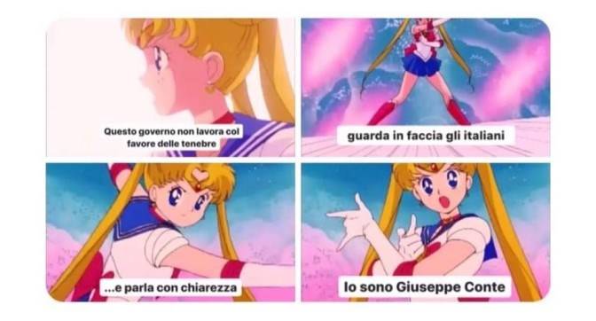 Meme Giuseppe Conte Sailor Moon