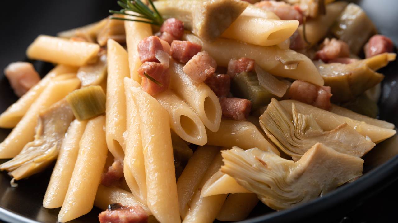 penne carciofi guanciale