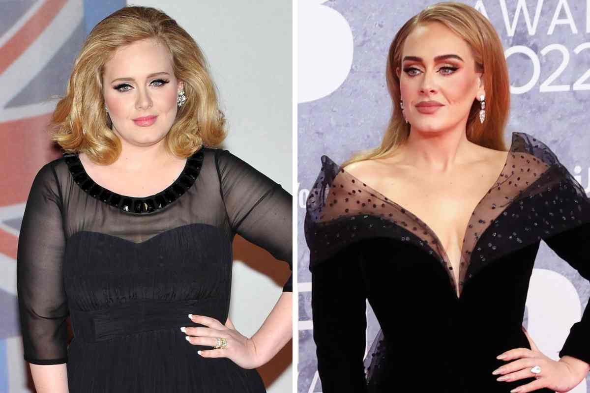 Adele nel 2012 e nel 2022