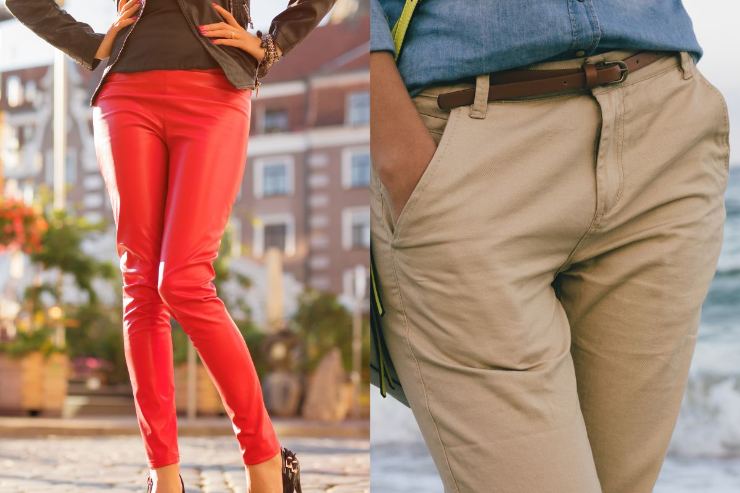 due modelli di pantalone da donna diversi
