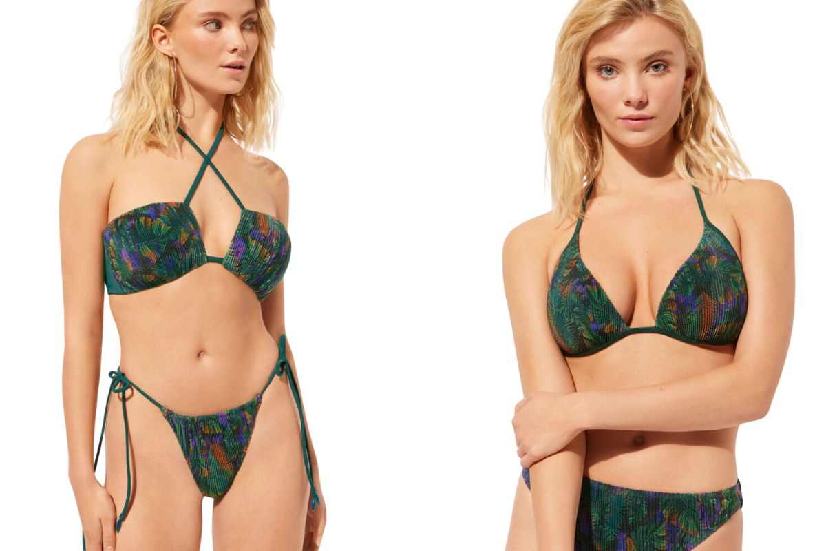 Modelle con costume Calzedonia bikini verde
