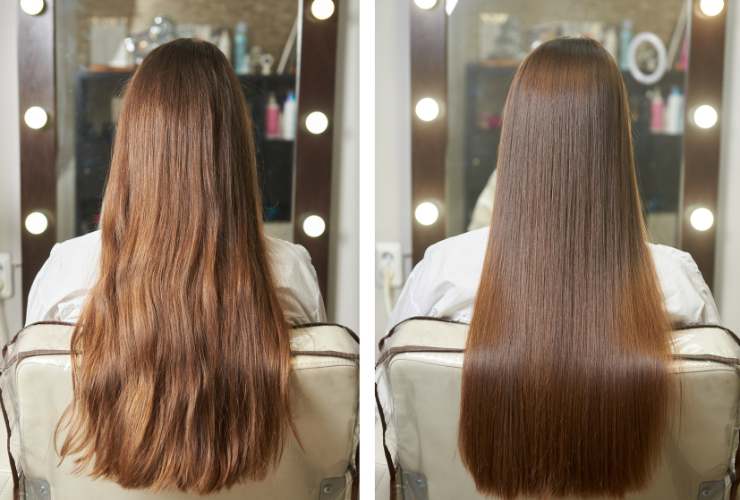 capelli prima e dopo trattamento alla cheratina