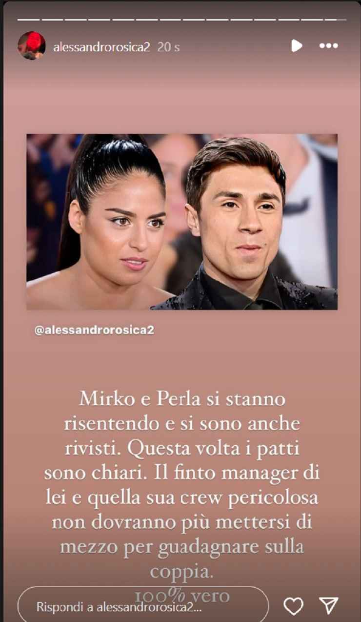 Mirko e Perla di nuovo insieme