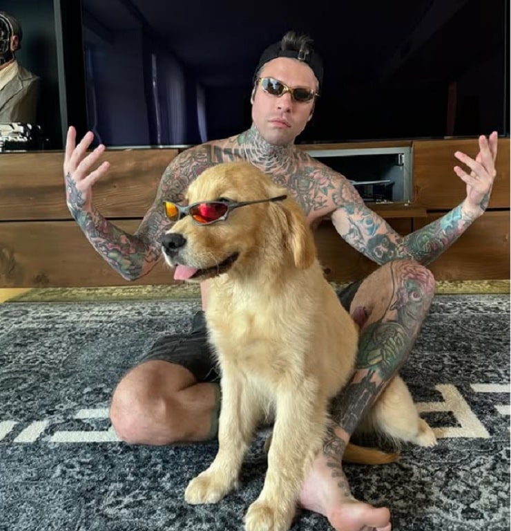 fedez con il cane