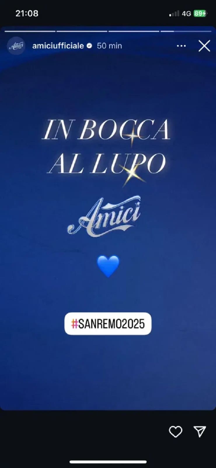 maria de filippi messaggio ex amici sanremo